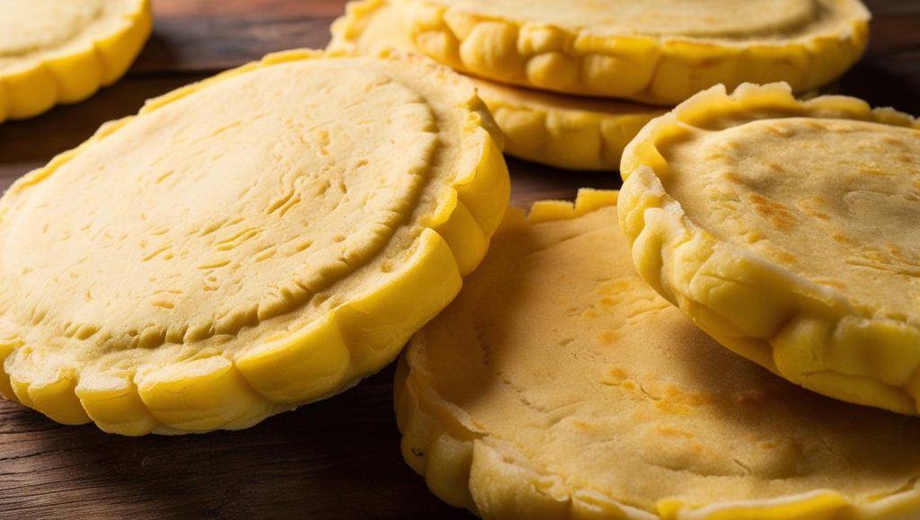 Arepas colombianas amariilas de maiz